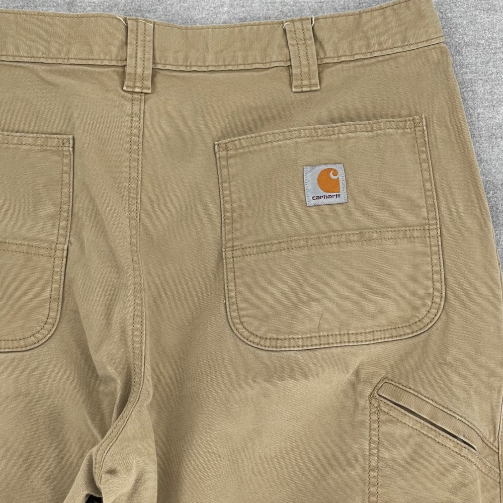 Carhartt Relaxed Fit Canvas Work Pants Tan 38x34 Mens Straight Leg Utility
